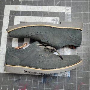 Alpine Swiss Suede Grey Wing Tip Dress Shoes Size 7 mens